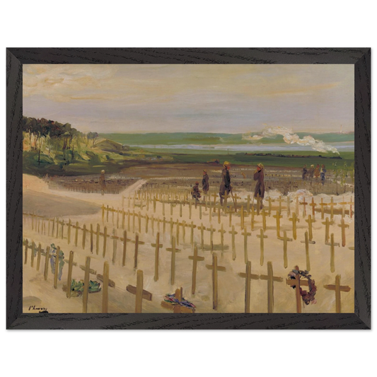 The Cemetery Etaples 1919 by Sir John Lavery Irish art print in black frame 30x40 cm Collector’s Edition