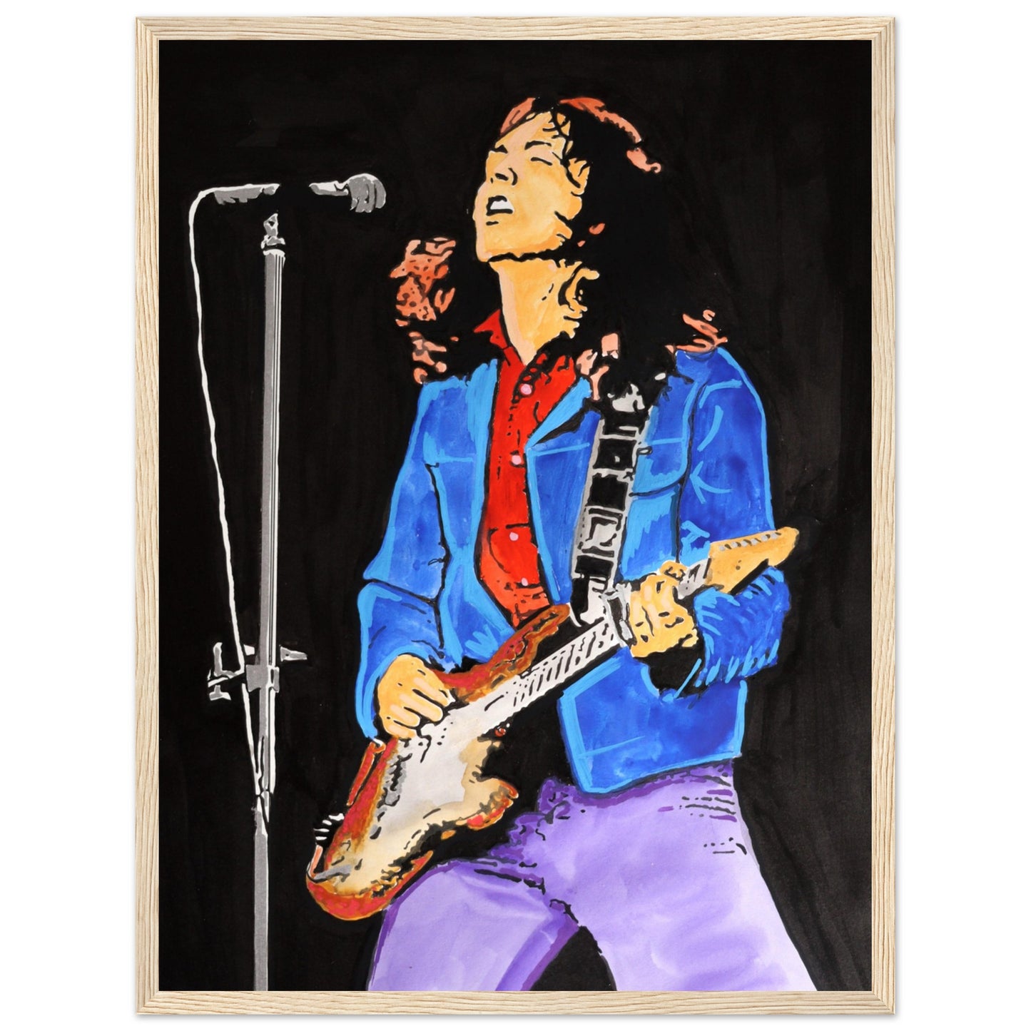 Gerahmter Wand-Kunstdruck „Rory Gallagher“ von irischem Künstler