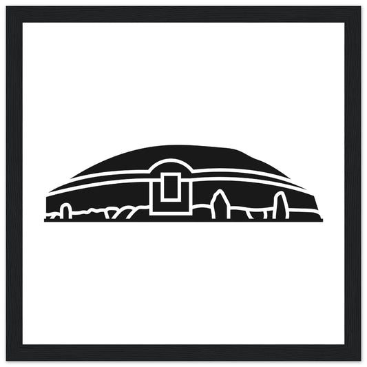 Moderne irische minimalistische Newgrange Illustration gerahmter Wandkunstdruck