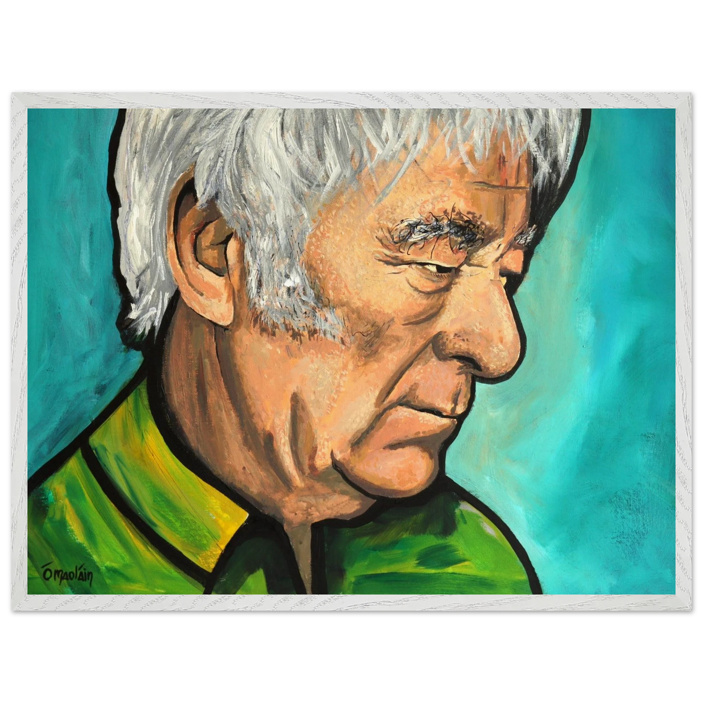 Seamus Heaney large framed art print in white frame, 60x80cm – Irish heritage wall art