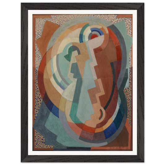 The Virgin and Child by Mainie Jellett – black framed Irish abstract religious art reproduction