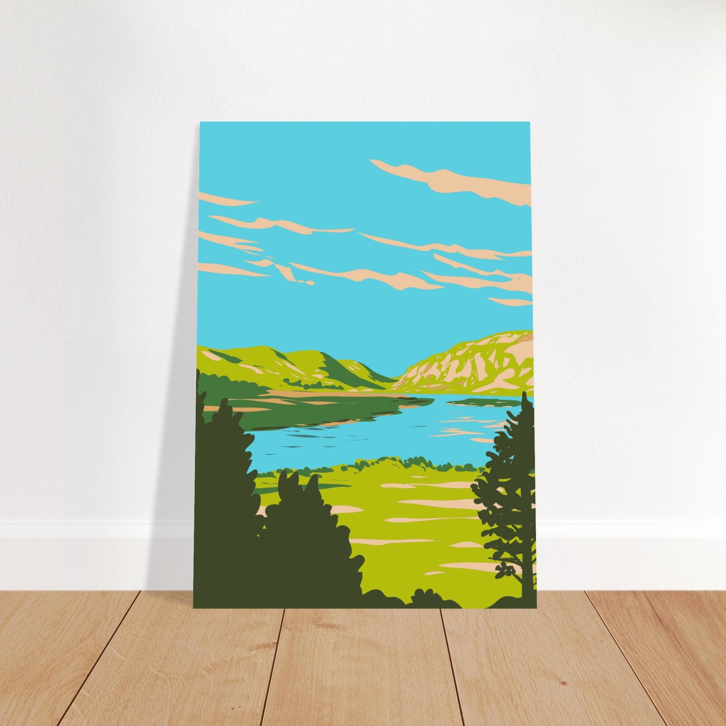 Gerahmter Druck des Glenveagh-Nationalparks 