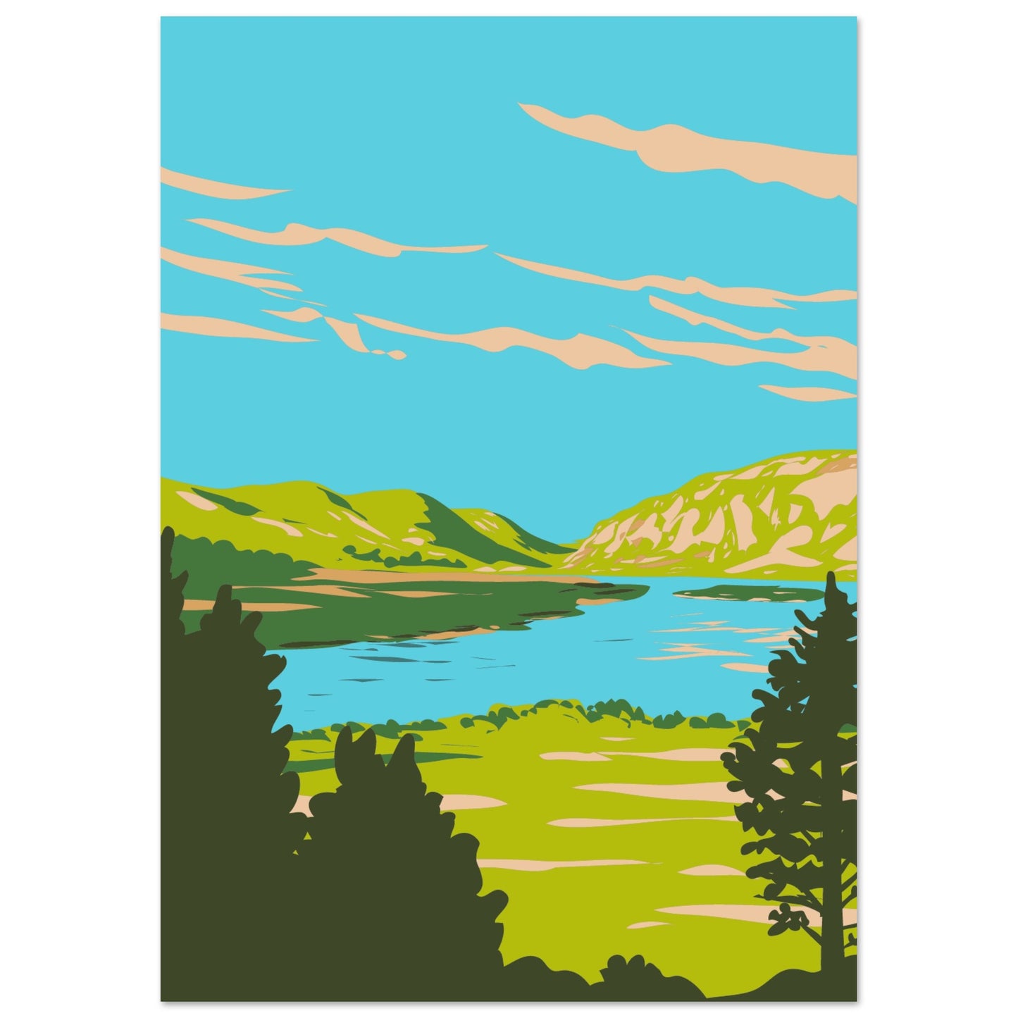 Gerahmter Druck des Glenveagh-Nationalparks 