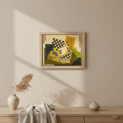 Composition (Chessboard, 1925) by Mainie Jellett in a natural oak/ash FSC-certified frame, 27×35 cm, museum-quality Collector’s Edition print.