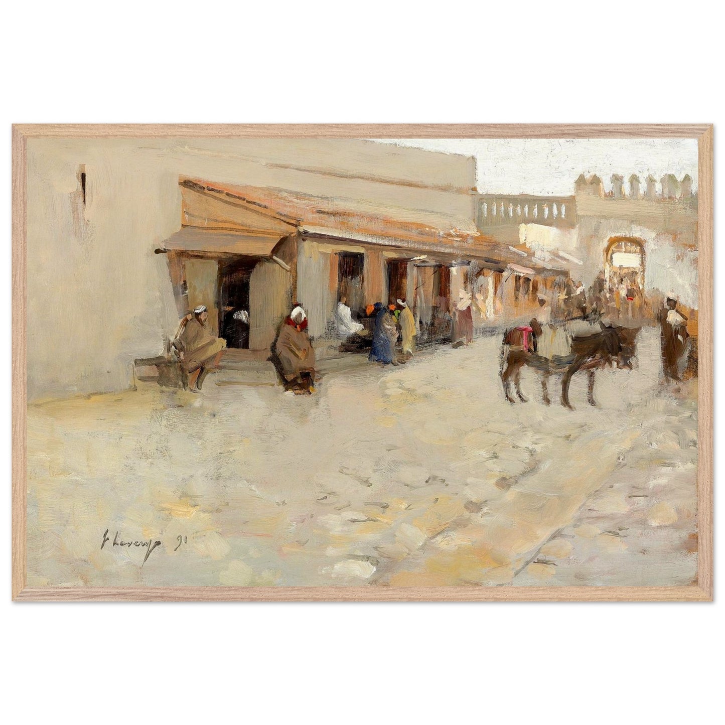 El Asha (1891) by Sir John Lavery in natural oak FSC frame, 60×90 cm premium Collector’s Edition print.