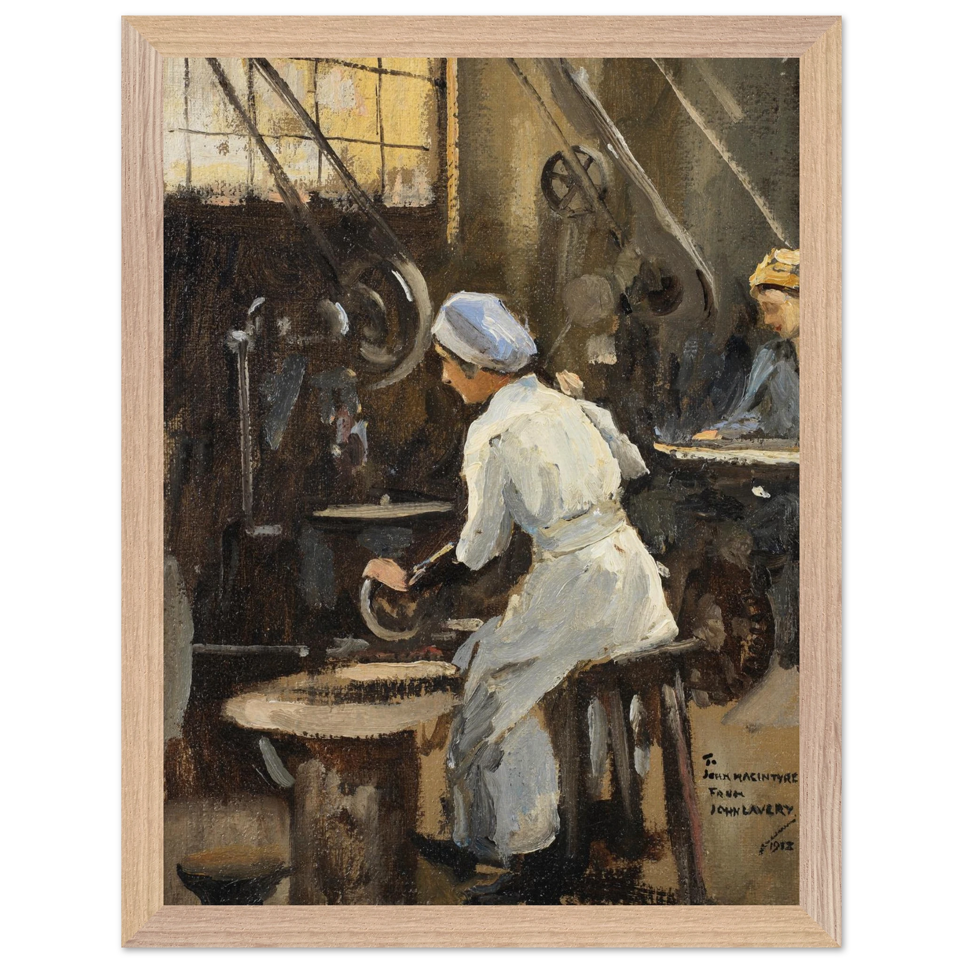 The Disc Maker 1920 by Sir John Lavery Irish art print 30x40 cm in oak wood frame Collector’s Edition
