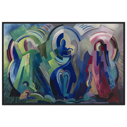 The Virgin of Éire by Mainie Jellett – black framed Irish abstract religious art reproduction