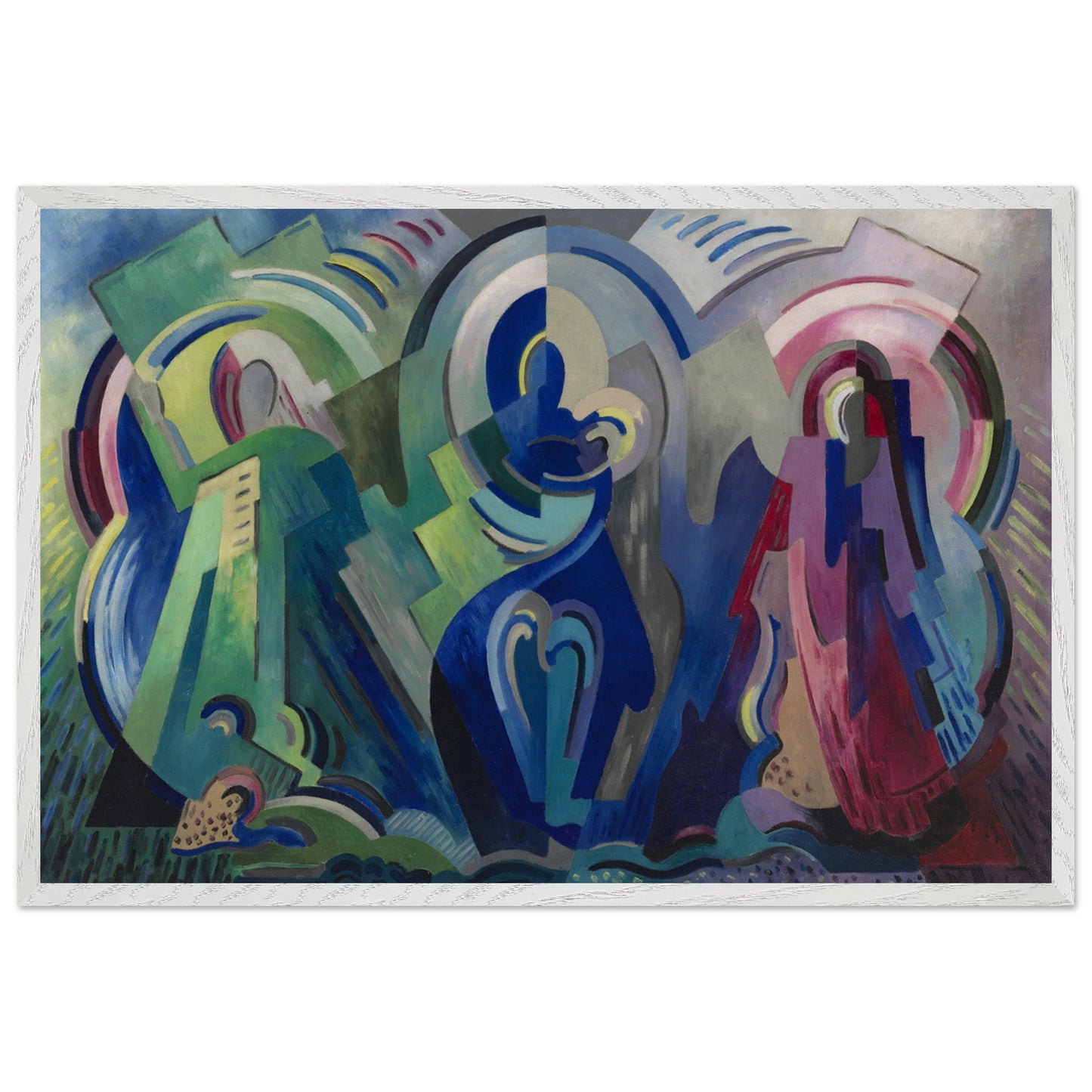 The Virgin of Éire by Mainie Jellett – white framed Irish Modernist sacred art print