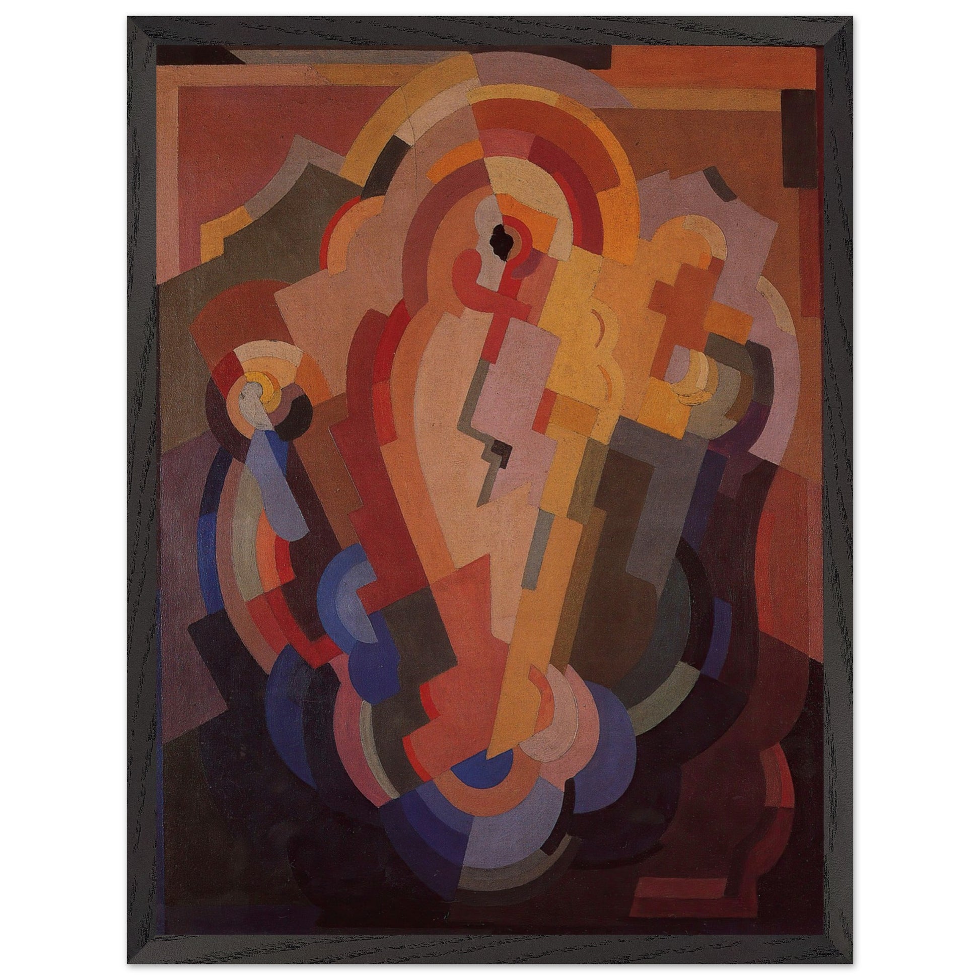 Abstract Composition by Mainie Jellett – black framed Irish Cubist art reproduction