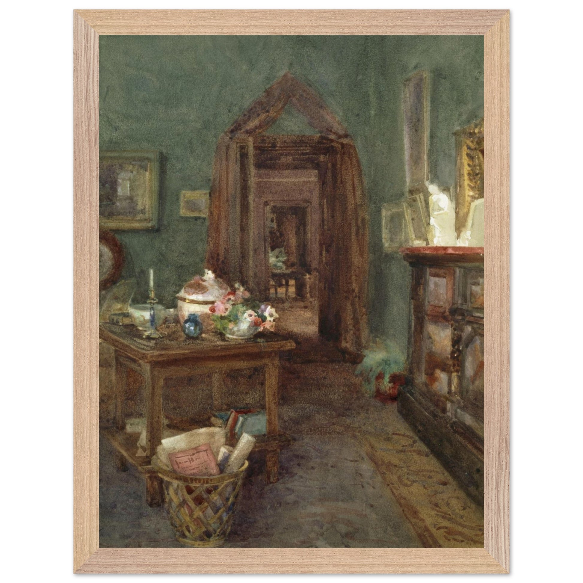 Ancient Rubbish, Kilmurry, County Kilkenny by Mildred Anne Butler in a natural wood frame, Irish watercolour art print