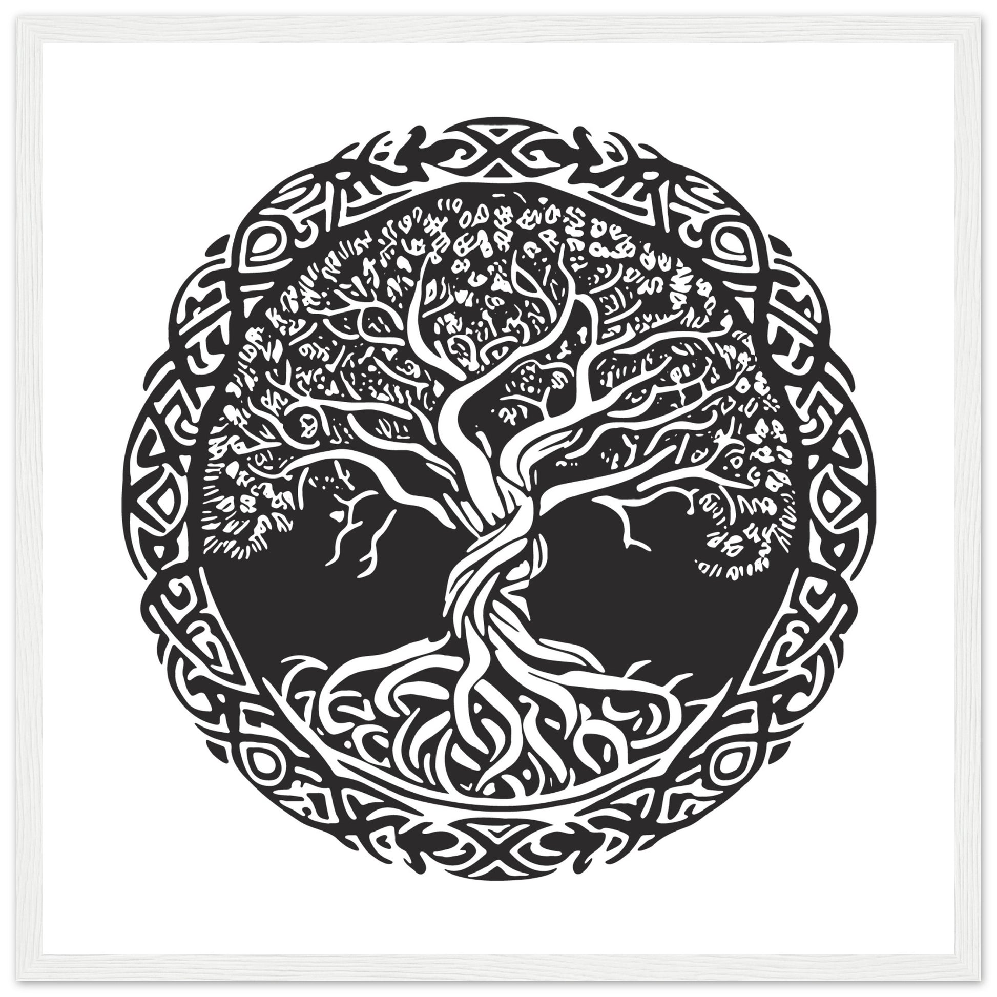 Celtic Tree of Life print in a white wooden frame
