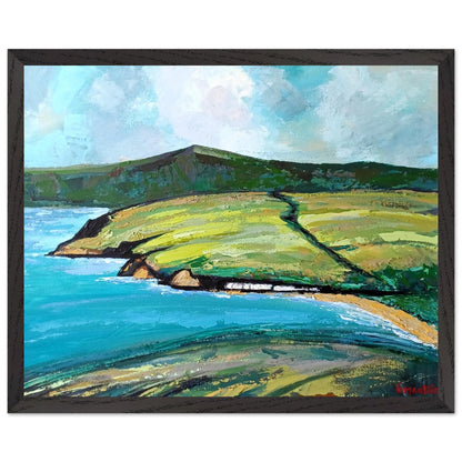 Framed Cushendun Vista by Ó Maoláin Master’s Edition 250gsm Irish wall art black frame