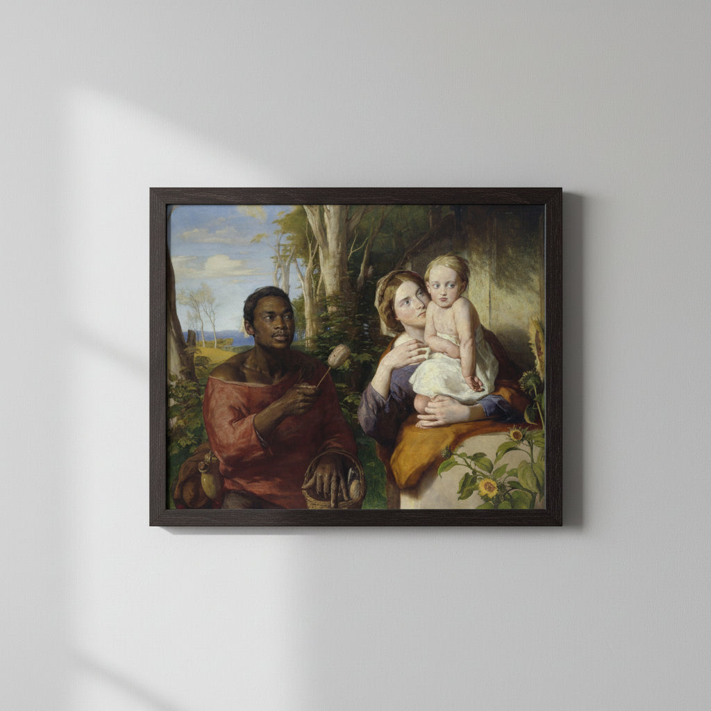 Framed Irish Art Print of “The Toy-Seller” by William Mulready, 40×50 cm, in a premium Black Framed hardwood Collector’s Edition frame.