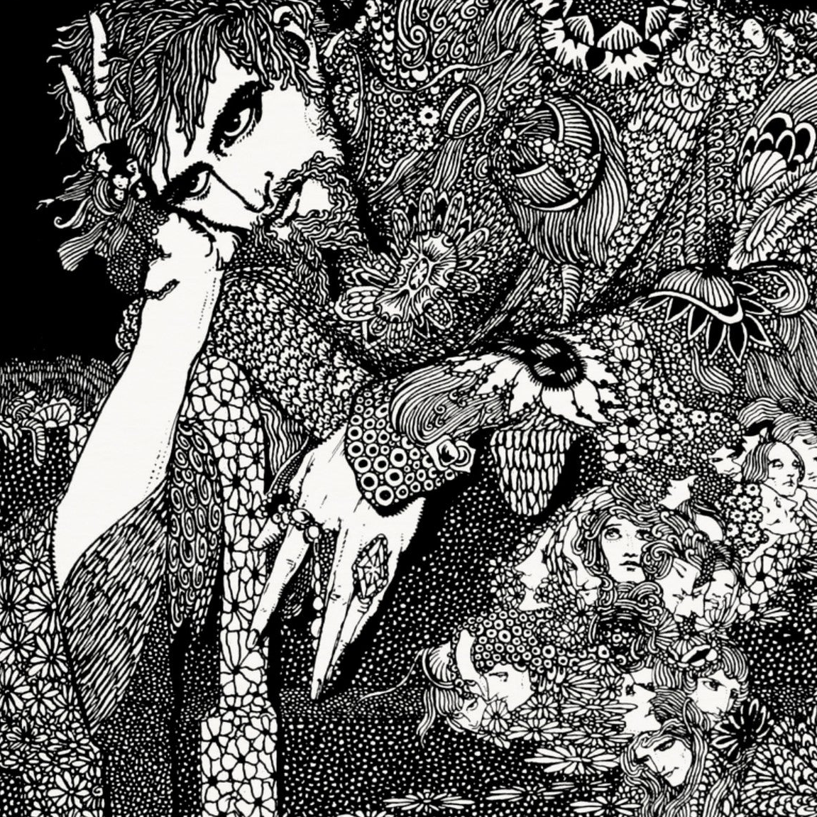 Harry Clarke The Earth Grew Dark 1923 gothic illustration for Edgar Allan Poe art print