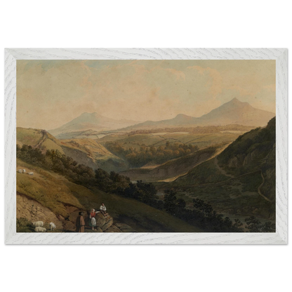 Little and Great Sugar Loaf by Henry Newton in white gallery frame, Irish landscape art print