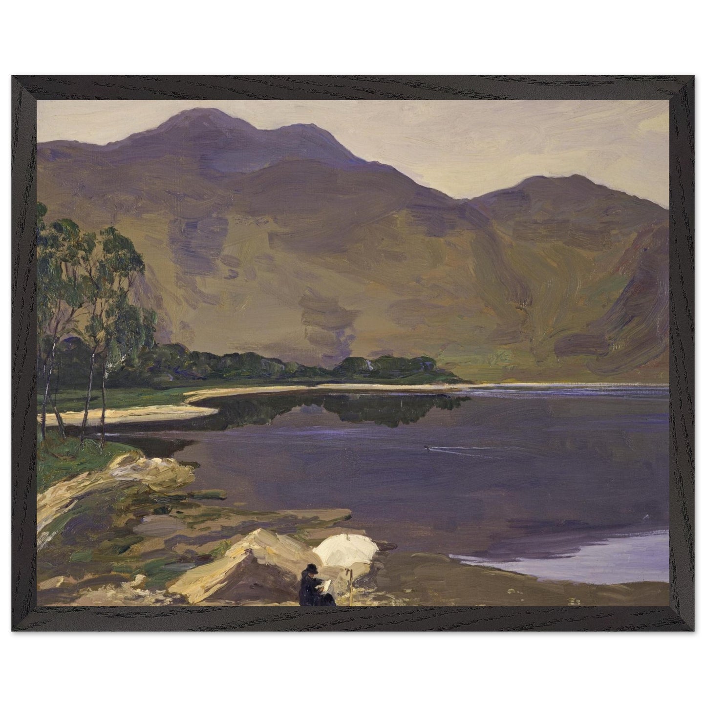 Loch Katrine Sir John Lavery framed Master’s Edition art print in black wood frame