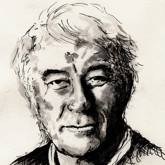 Seamus Heaney “The Squat Pen” portrait by Barra Ó Maoláin, Collectors Edition Irish portrait art print
