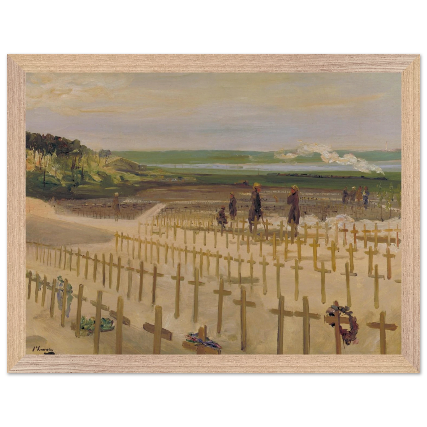 The Cemetery Etaples Irish art print 30x40 cm in natural oak wood frame Collector’s Edition