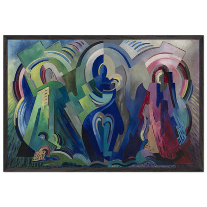 The Virgin of Éire by Mainie Jellett – black framed Irish abstract religious art reproduction