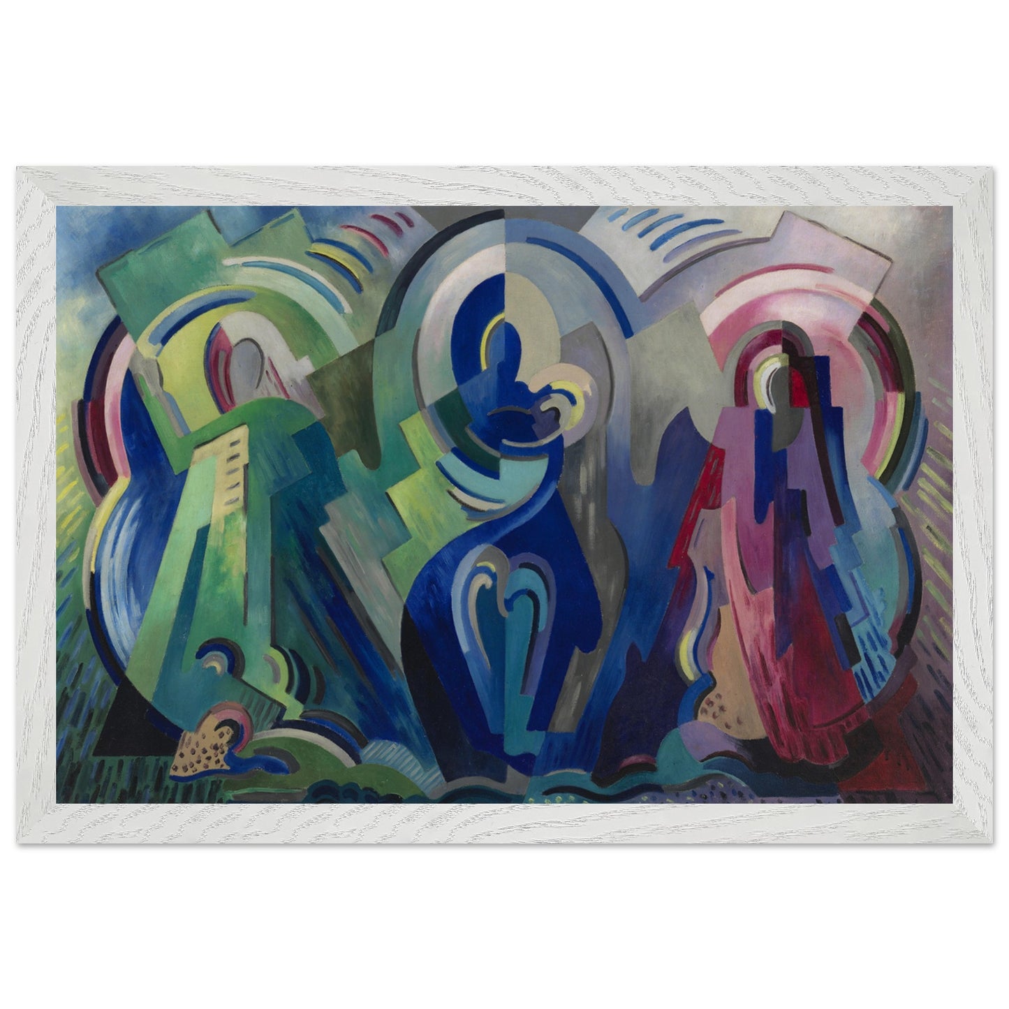 The Virgin of Éire by Mainie Jellett – white framed Irish Modernist sacred art print