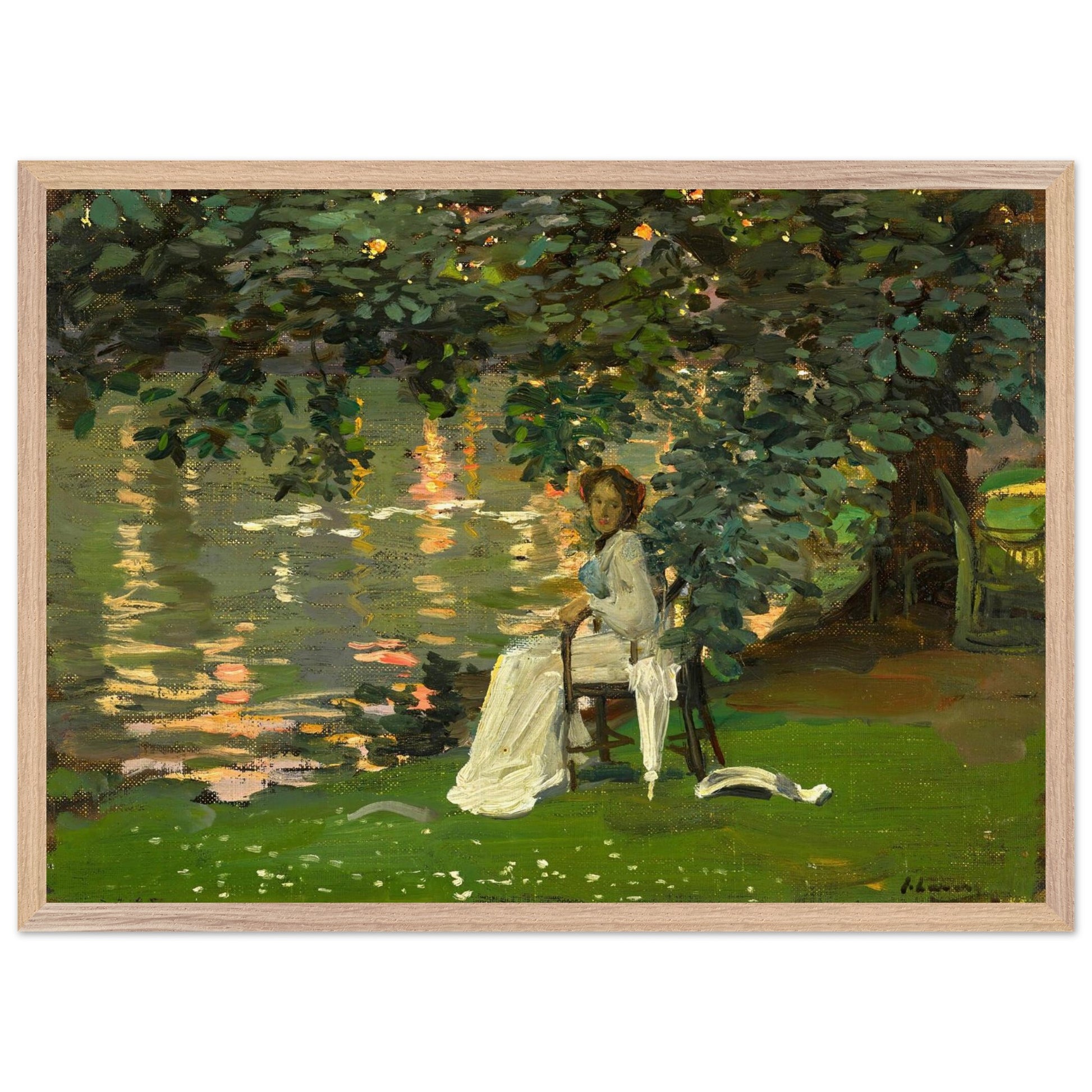 Under The Trees, Ranelagh John Lavery framed art print wood frame 50x70 cm