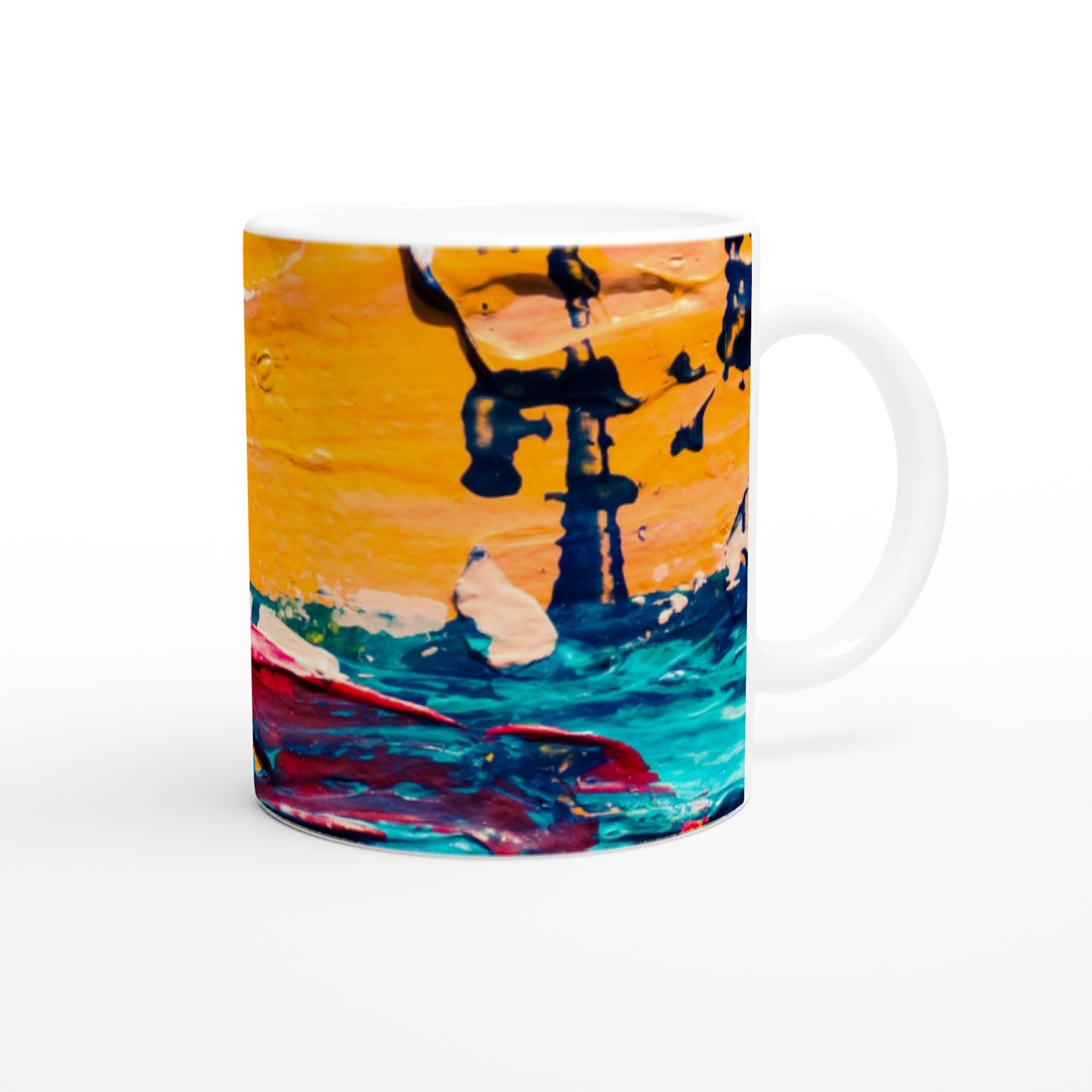 Lebhafte mehrfarbige abstrakte Tasse